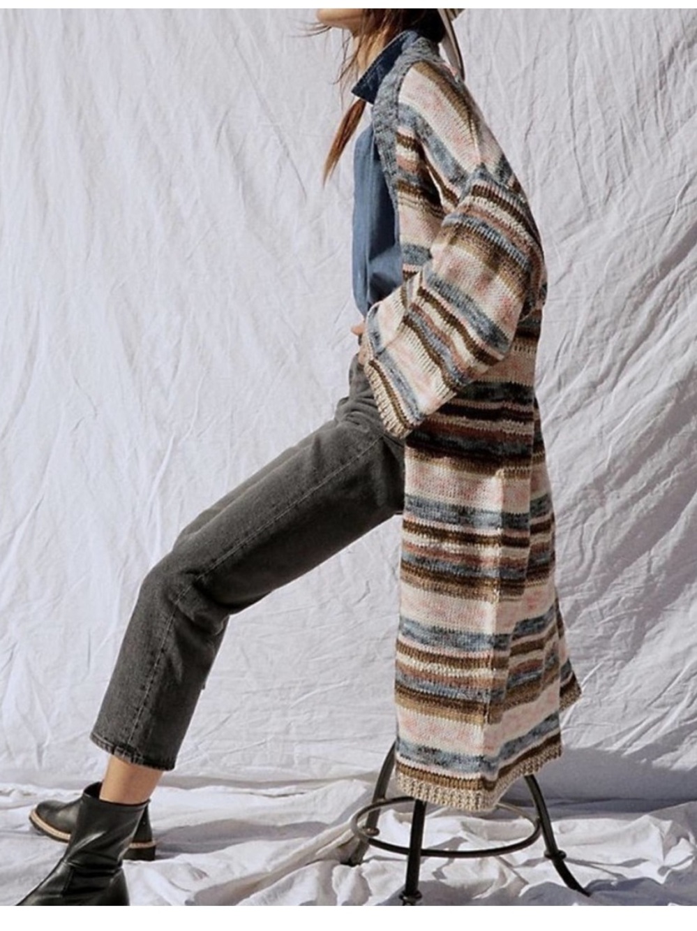 Anthropologie Lizzie Shimmer Knit Duster Kimono Cardigan Sweater